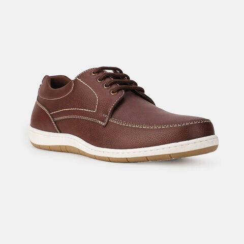 Bata red label brown casual lace-up shoes for men